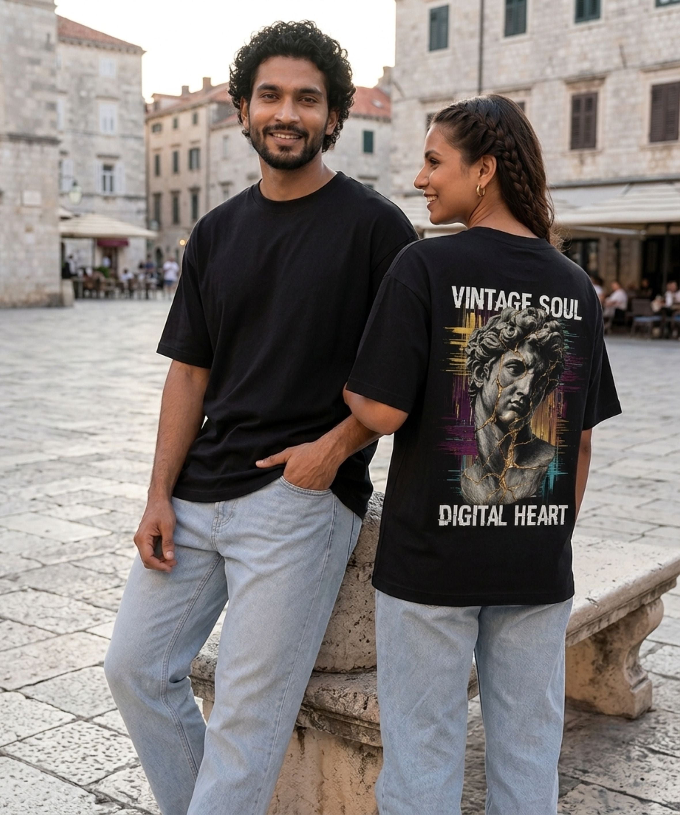 Digital Renaissance – Vintage Soul Oversized Tee