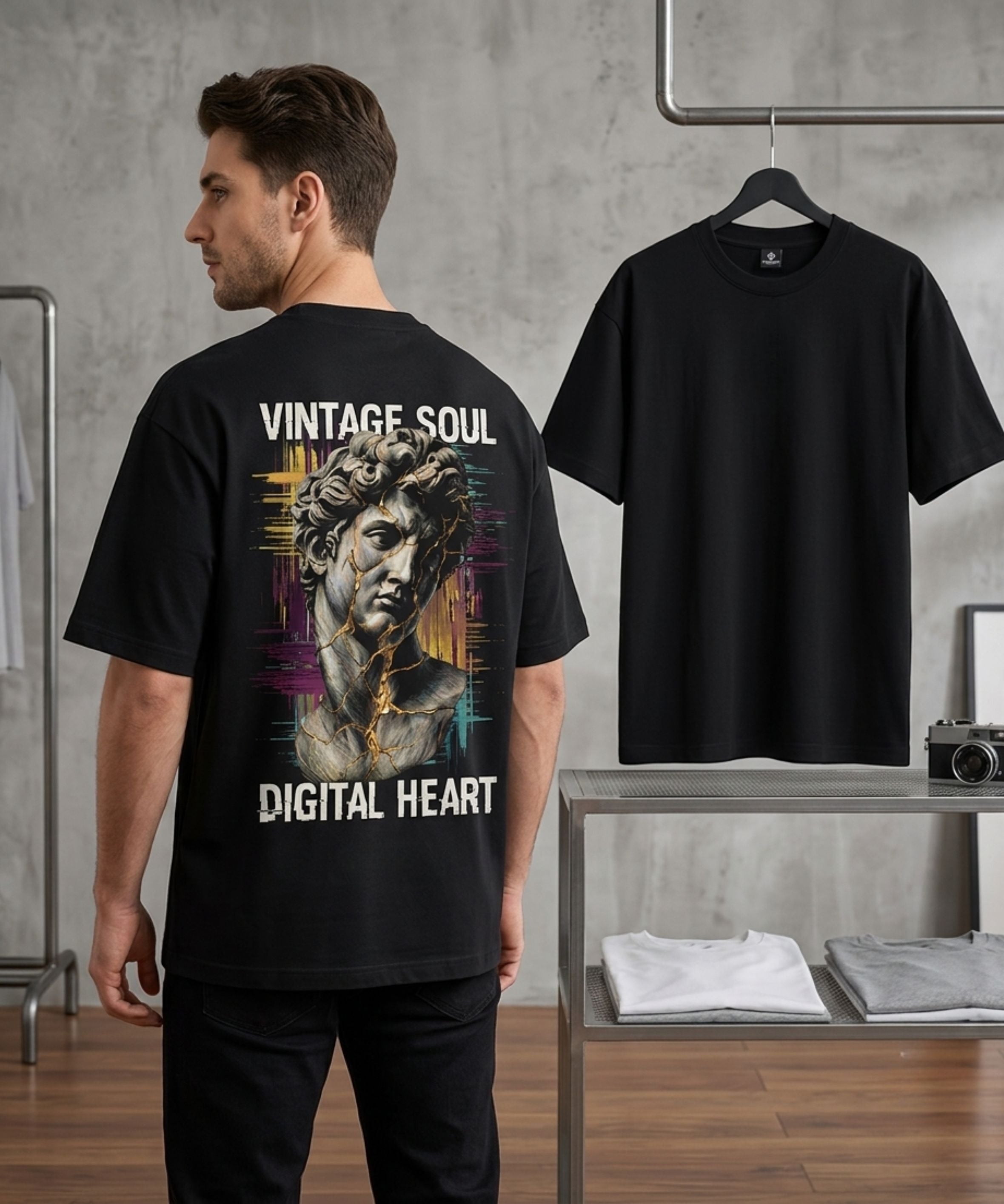 Digital Renaissance – Vintage Soul Oversized Tee